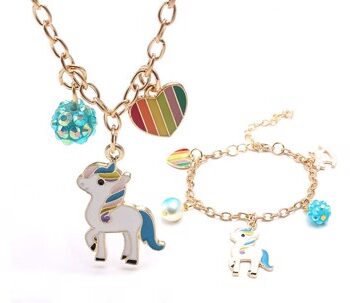 Børnesmykkesæt Unicorn Blå
