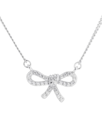 Bow Tie Necklace  Silver