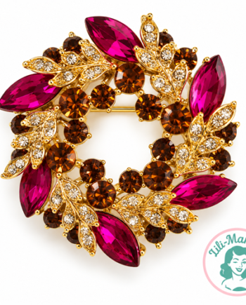 Broche Miss Ruby Fuchsia Cognac Klare Sten