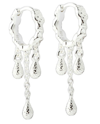 Cappa Drop Hoop  Silver