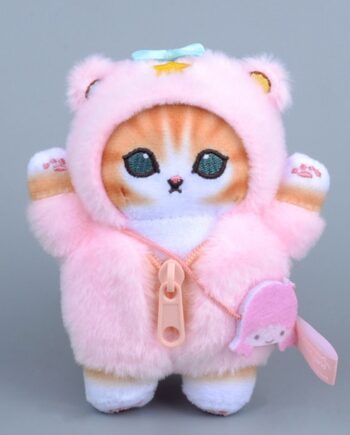 Cat Pink Plush Keychain Nøglering 12cm