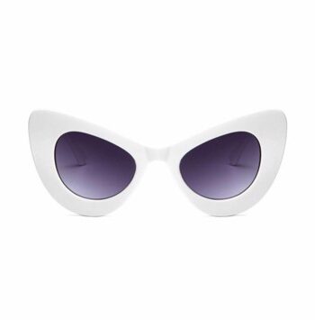 Cateye Solbriller Bred Kant Hvide