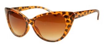 Cateye Solbriller Brunt Leopard Stel Med Brune Glas