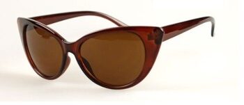 Cateye Solbriller Brunt Stel Med Brune Glas