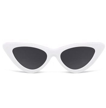 Cateye Solbriller Hvid Med Sorte Glas
