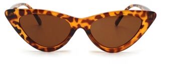 Cateye Solbriller Leopard Med Lys Brune Glas