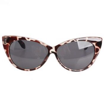 Cateye Solbriller Leopart Med Sort Glas