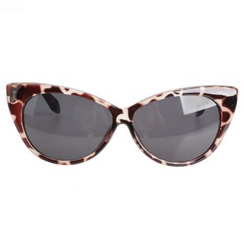 Cateye Solbriller Leopart Med Sort Glas