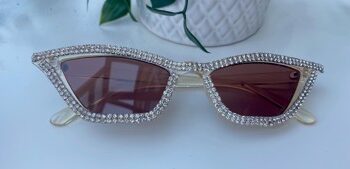 Cateye Solbriller Med Sten Champagne