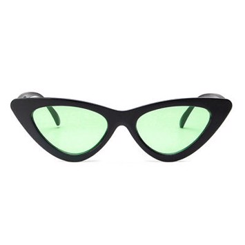 Cateye Solbriller Sort Med Grønt Glas