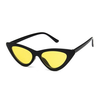 Cateye Solbriller Sort Med Gul Glas