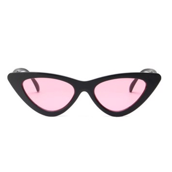Cateye Solbriller Sort Med Pink Glas
