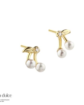 Cherry Pearl Earstud  Golden