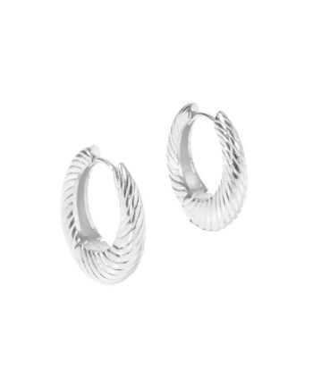 Chunky Line Hoop Big  Silver