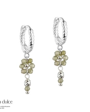 Daisy Olive Hoop  Silver