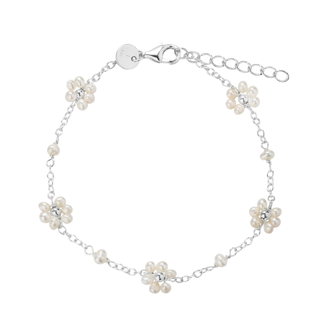 Daisy Pearl Bracelet  Silver