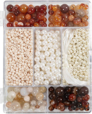 Diy Mix Smykker Agater Str Hulstr 1480 Stk Ass Farver