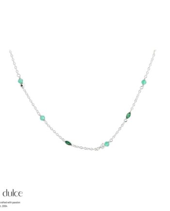 Green Garden Necklace  Silver