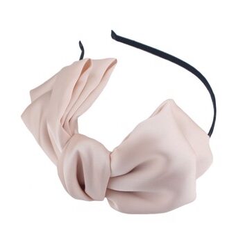 Hårbøjle Med Stor Satin Sløjfe Ivory Beige