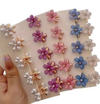 Hårklemmer Med Blomster Flere Smukke Farver Stk