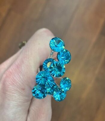 Hårnåle Med Diamanter Aqua Stk