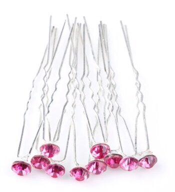 Hårnåle Med Diamanter Pink Stk
