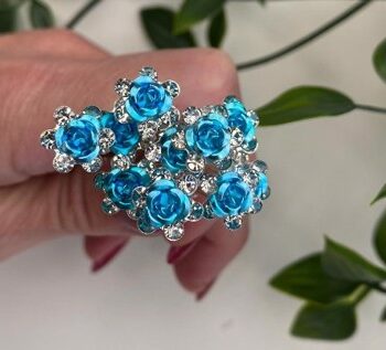 Hårnåle Med Frostblå Roser Diamanter Stk