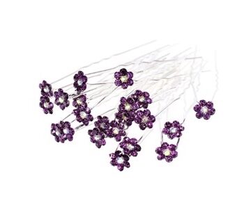 Hårnåle Med Lilla Blomster Sten Mørke Lilla Stk
