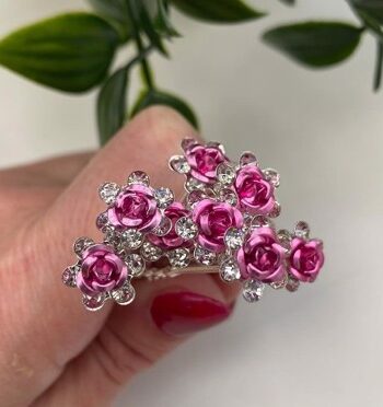 Hårnåle Med Lyserøde Roser Diamanter Stk