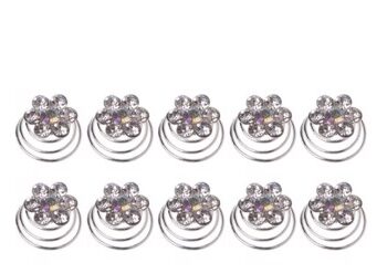 Hårspiraler Med Diamantblomster Stk