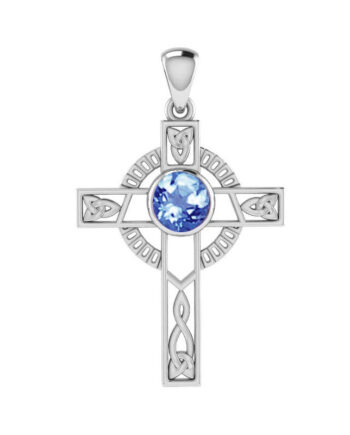 Keltisk Kors Med Safir 40mm Kæde