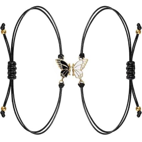 Klassisk Charmerende Bff Armbånd Med Sommerfugl Guld