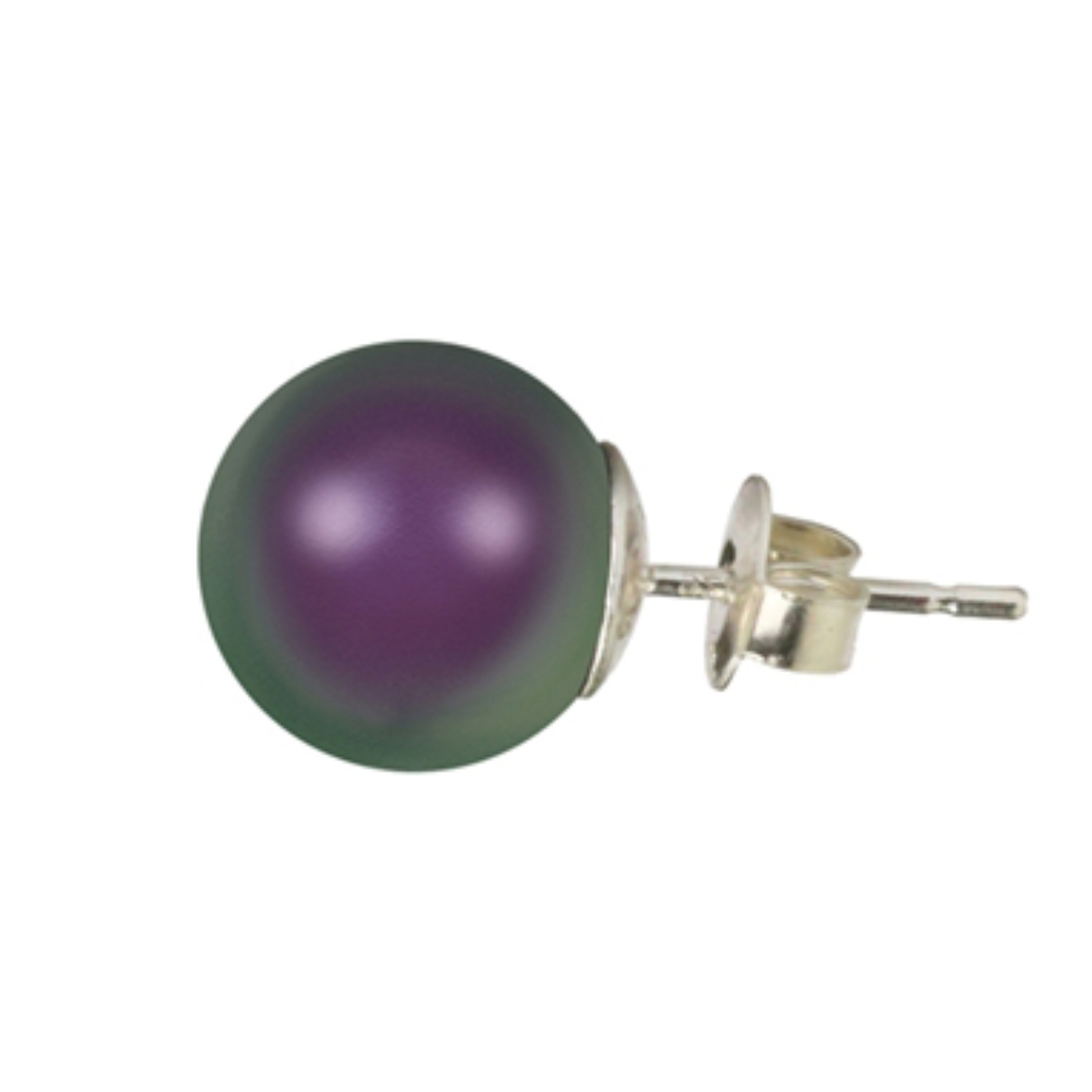 Klassisk Perleørering Crystal Iridescent Purple