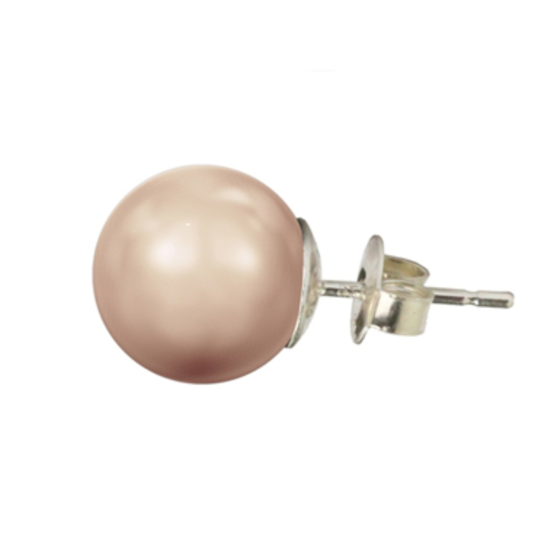 Klassisk Perleørering Med Perle Crystal Gold