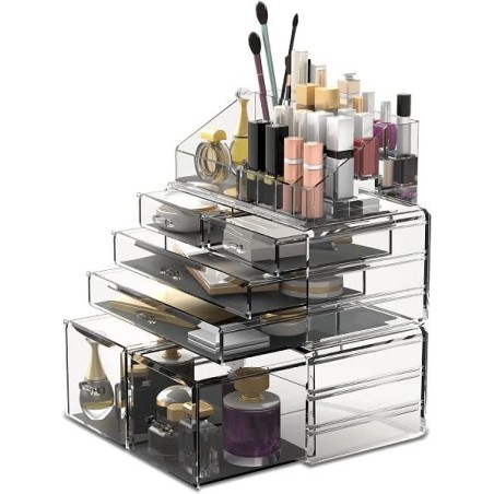 Komplet Glam Makeup Smykke Organizer Akryl