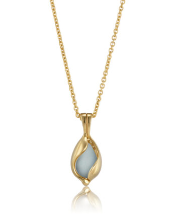 Lille Blankt Smykke Med Aqua Calcedon