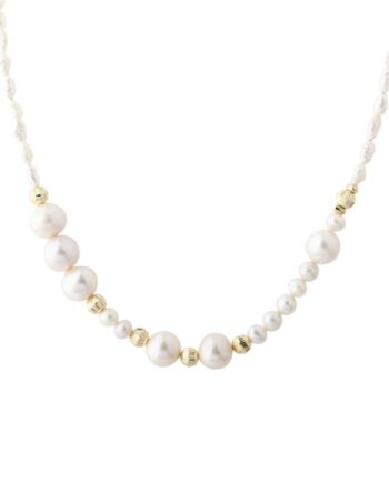 Line Pearl Necklace  Golden