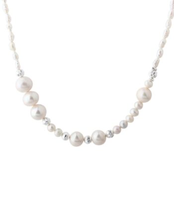 Line Pearl Necklace  Silver