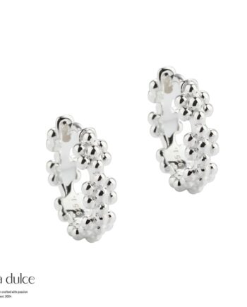 Lots Flowers Hoop  Silver