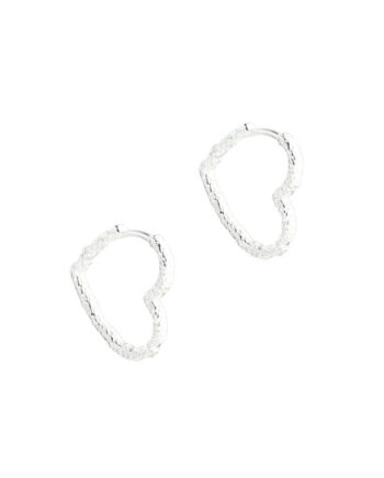 Love Heart Hoop Big  Silver