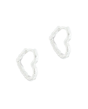 Love Heart Hoop  Silver