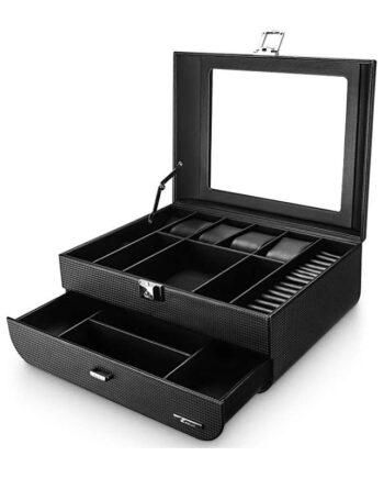 Luksus Amalfi Smykke   Ure Organizer Til Mænd Sort
