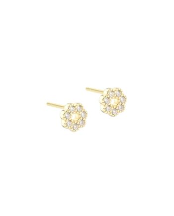 Lumi Clear Flower Earstud  Golden