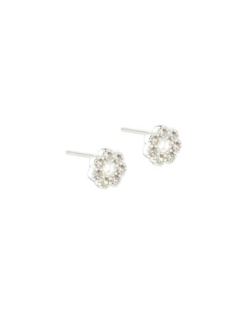 Lumi Clear Flower Earstud  Silver
