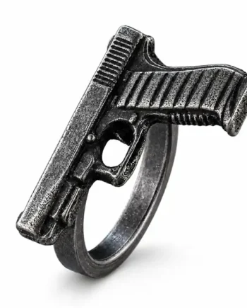 Maverick Oxyderet Statementring Med Råt Design