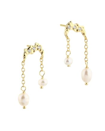 Milena Pearl Earstud  Golden