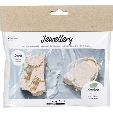 Mini Diy Kit Smykker Aventurinmix Armbånd øreringe