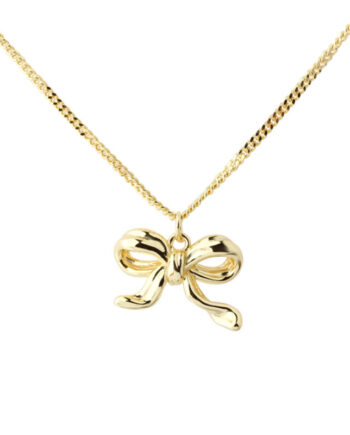 New Curve Bow  Necklace Golden