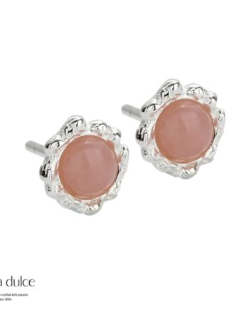 Opal Stud ørestikker Sterling Sølv Med Pink Opal