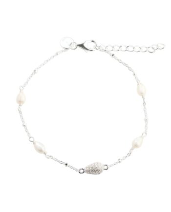 Pav Pearl Bracelet  Silver